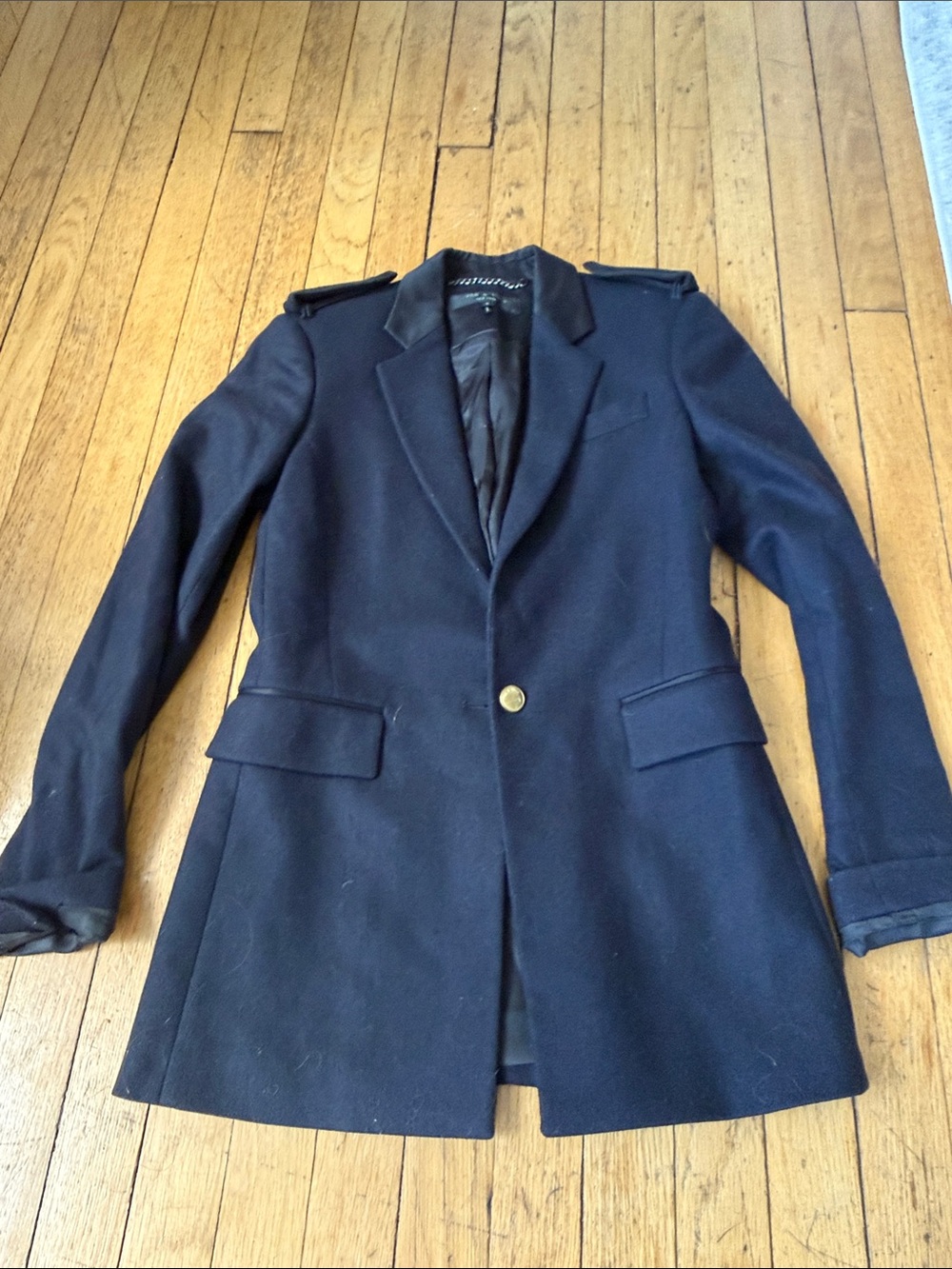 rag & bone Women's Navy Single-Button Wool Blazer